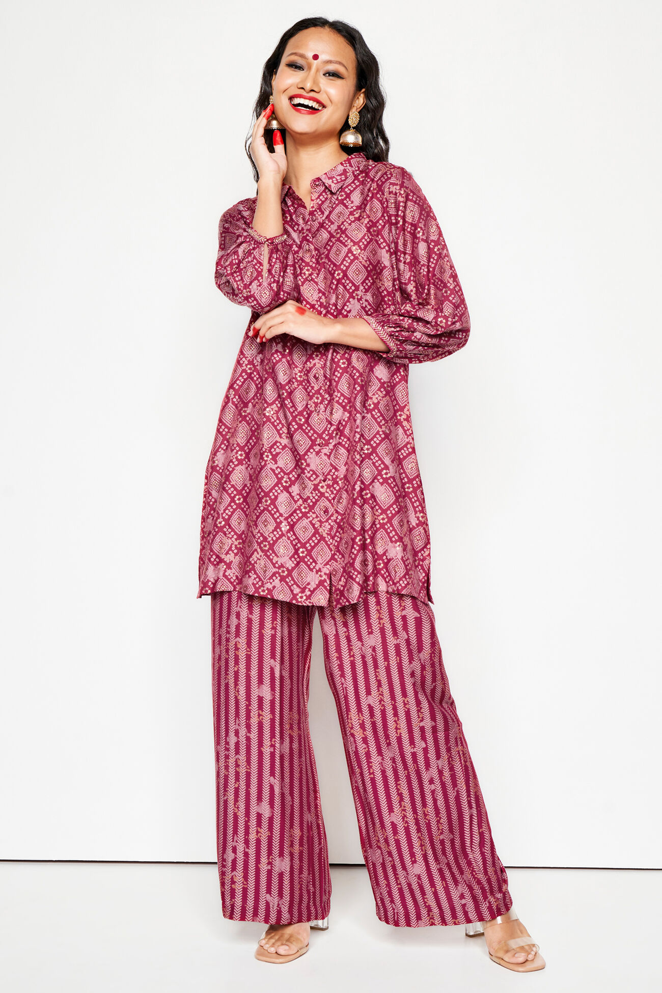 Anokhi Kurta Set, Red, image 2